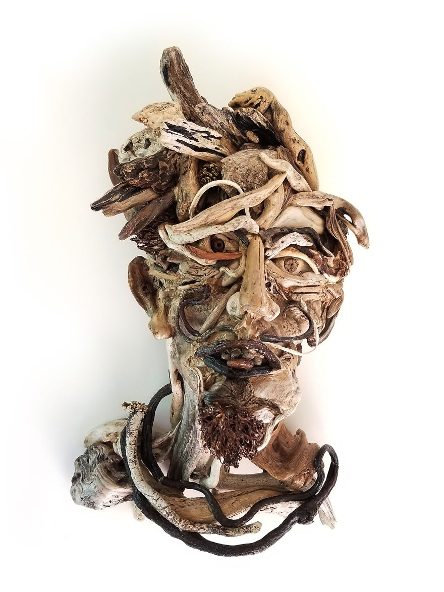 I Decided To Do Something That Would Get Me Away From The Computer, So I Started Making Driftwood Portraits (8 Pics) I Decided To Do Something That Would Get Me Away From The Computer, So I Started Making Driftwood Portraits (8 Pics)