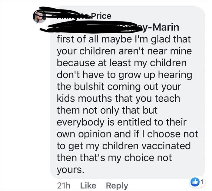 Anti-Vaxxer Angry Over This Sign At School, Attacks It On Facebook, Gets Shut Down With Many Responses Anti-Vaxxer Angry Over This Sign At School, Attacks It On Facebook, Gets Shut Down With Many Responses