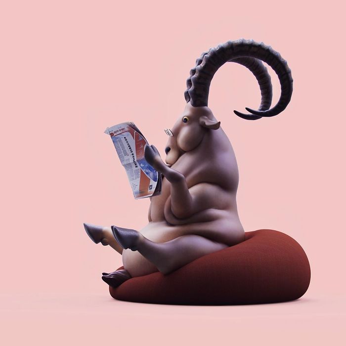 Chinese Artist Creates 20 Pics Of Slothful Animals To Parody How Lazy This Generation Is Becoming