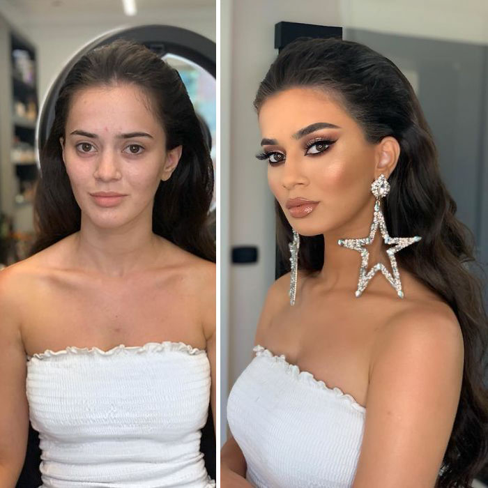 23 Photos Taken Before And After Brides Got Their Wedding Makeup (New Pics) 23 Photos Taken Before And After Brides Got Their Wedding Makeup (New Pics)