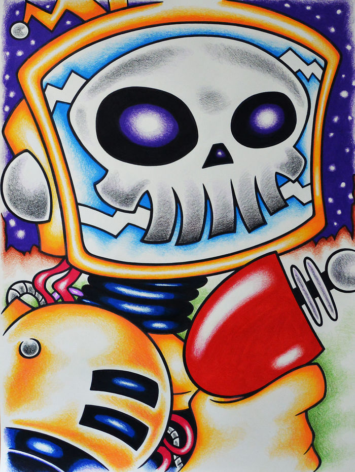 The Cult Of Pizza: My Drawing Series Of Pizza Delivery Drivers Who Battle Supernatural Creatures (10 Pics)