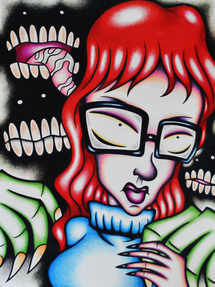 The Cult Of Pizza: My Drawing Series Of Pizza Delivery Drivers Who Battle Supernatural Creatures (10 Pics)