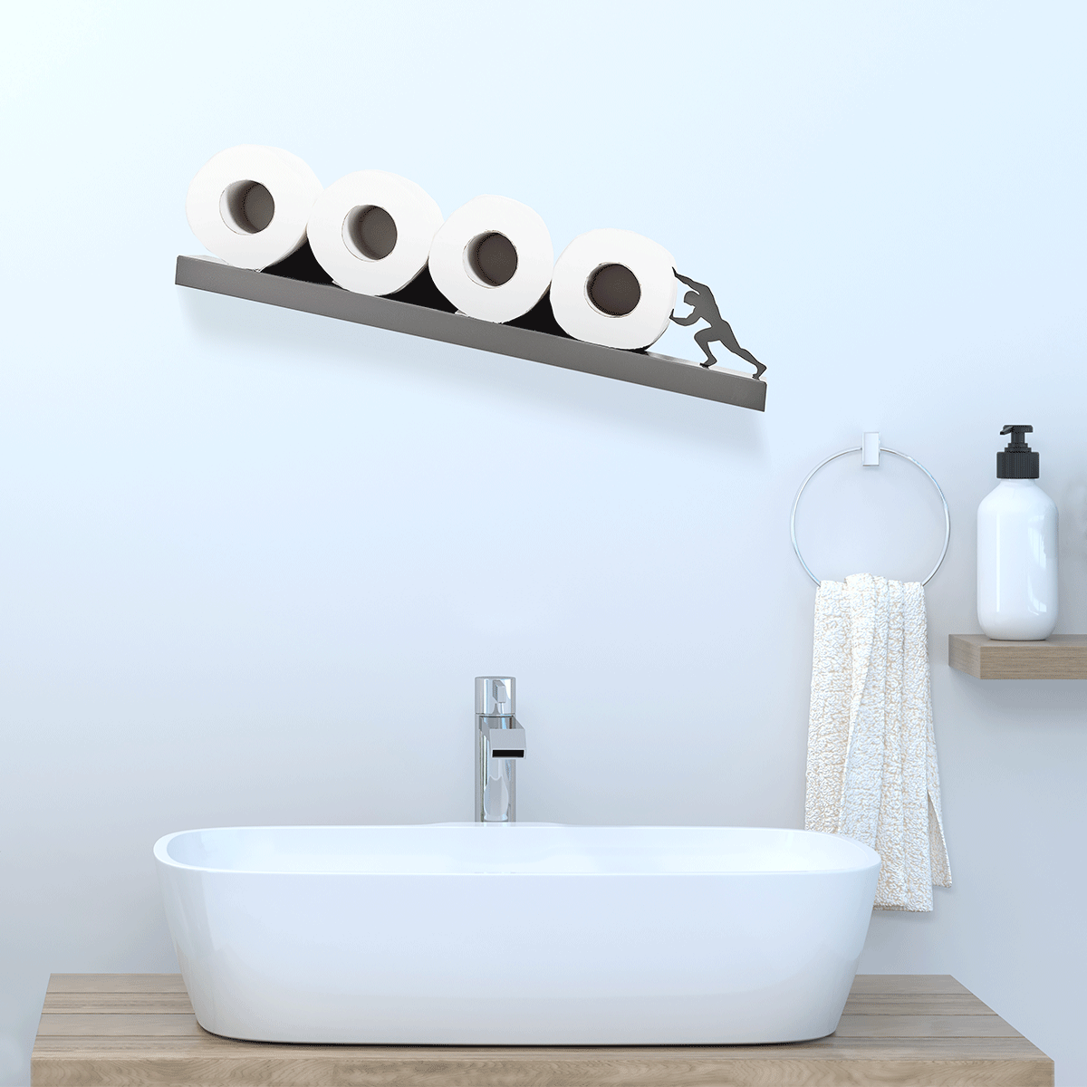 This Toilet Paper Shelf I Designed Is Hard At Work All The Time