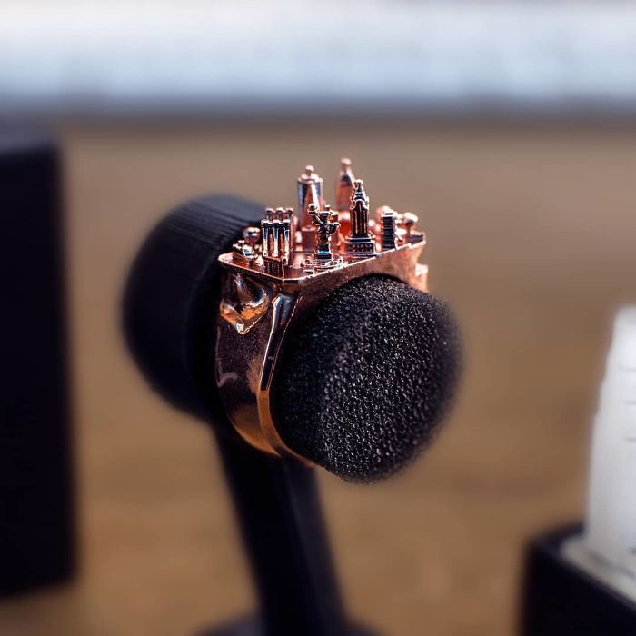 Our Architecture Rings Are So Detailed They Have Miniature Versions Of City Skylines Inside Of Them