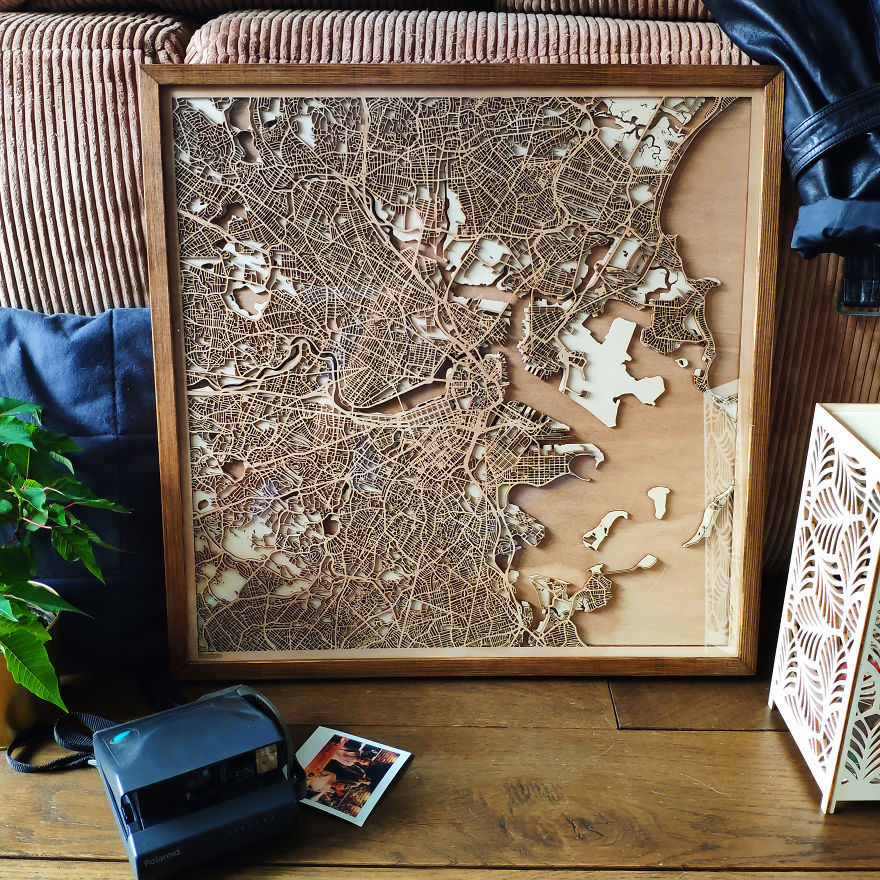 I Am A Carpenter Artist Who Creates Custom Wood Maps (11 Pics)