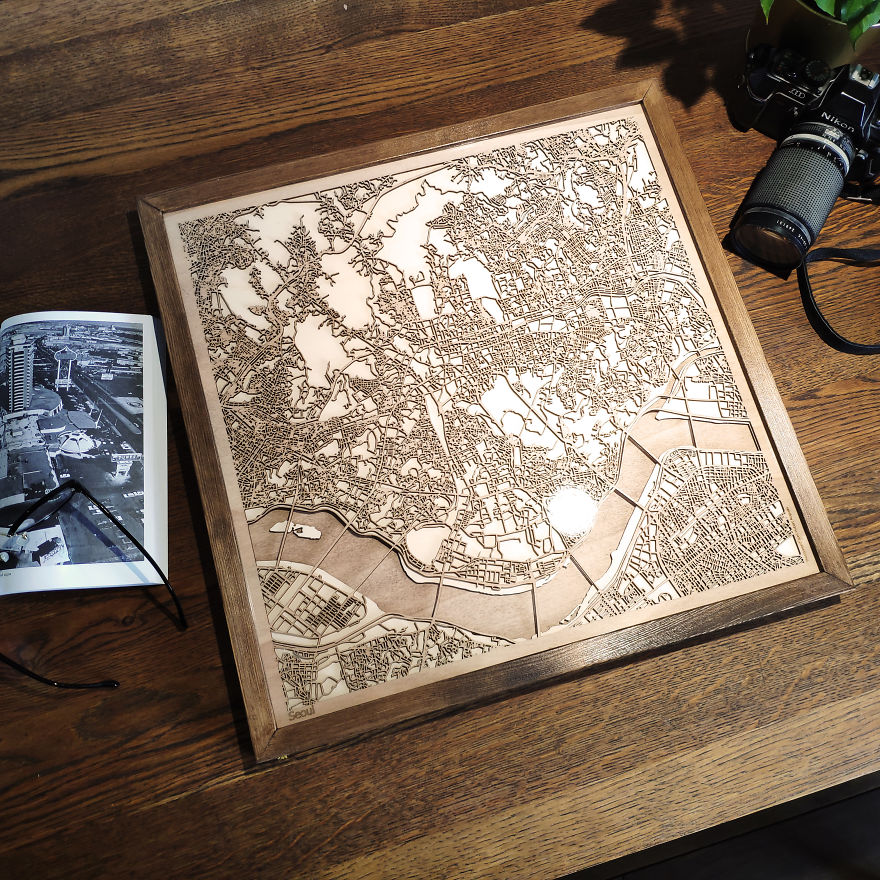 I Am A Carpenter Artist Who Creates Custom Wood Maps (11 Pics)