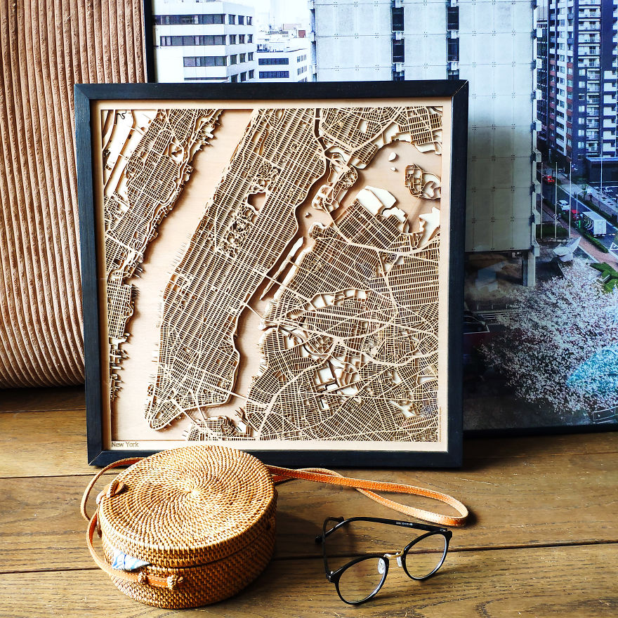 I Am A Carpenter Artist Who Creates Custom Wood Maps (11 Pics)