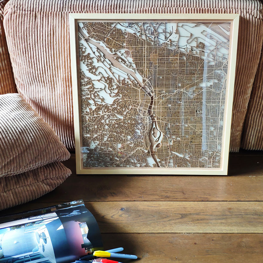 I Am A Carpenter Artist Who Creates Custom Wood Maps (11 Pics)