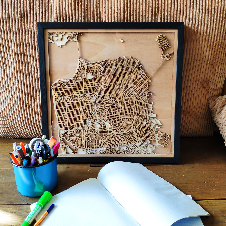 I Am A Carpenter Artist Who Creates Custom Wood Maps (11 Pics)