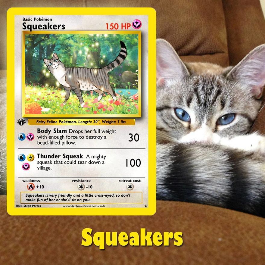 Artist Transforms Pets Into Pokémon Cards (30 Pics) Artist Transforms Pets Into Pokémon Cards (30 Pics)