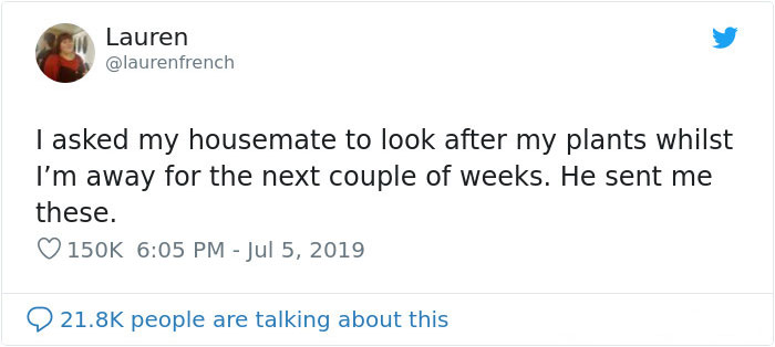 Woman Asked Housemate To Look After Her Plants Whilst She&#8217;s Away For A Couple Weeks And Got These