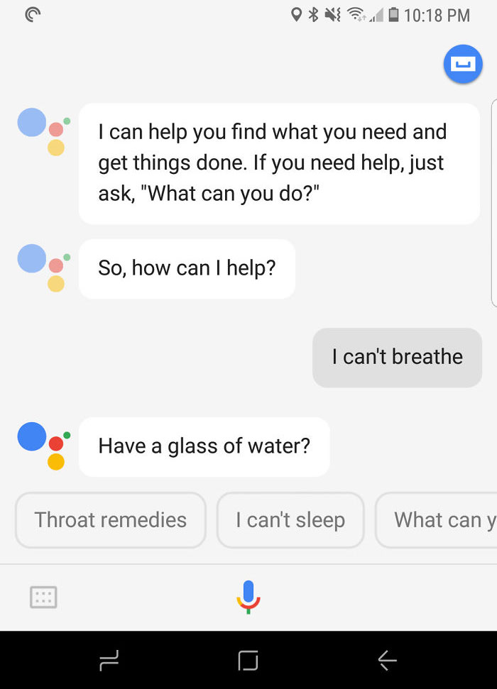 People Say “I Can’t Breathe” To Siri And Google Assistant And Screenshot The Responses (20 Pics) People Say “I Can’t Breathe” To Siri And Google Assistant And Screenshot The Responses (20 Pics)