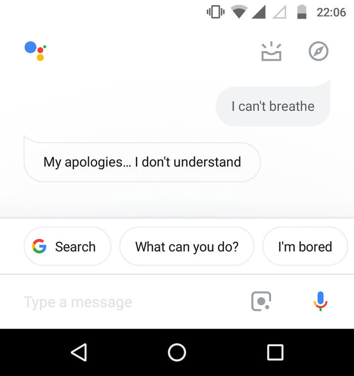 People Say “I Can’t Breathe” To Siri And Google Assistant And Screenshot The Responses (20 Pics) People Say “I Can’t Breathe” To Siri And Google Assistant And Screenshot The Responses (20 Pics)