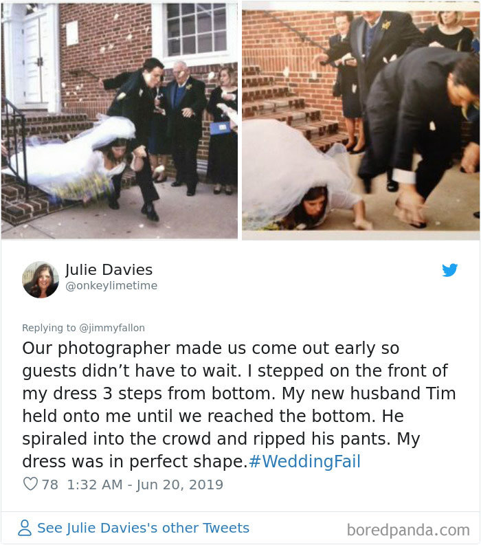 Jimmy Fallon Asks People To Share The Worst Wedding Fails They’ve Encountered, They Deliver 30 Funny Responses Jimmy Fallon Asks People To Share The Worst Wedding Fails They’ve Encountered, They Deliver 30 Funny Responses