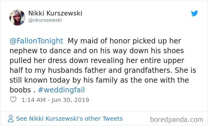 Jimmy Fallon Asks People To Share The Worst Wedding Fails They’ve Encountered, They Deliver 30 Funny Responses Jimmy Fallon Asks People To Share The Worst Wedding Fails They’ve Encountered, They Deliver 30 Funny Responses