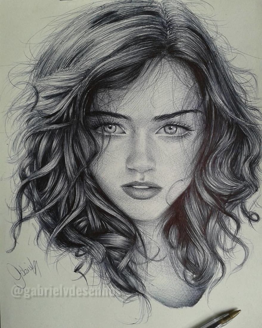 Brazilian Artist Draws Portraits With Only A Ballpoint Pen That Look Extremely Realistic
