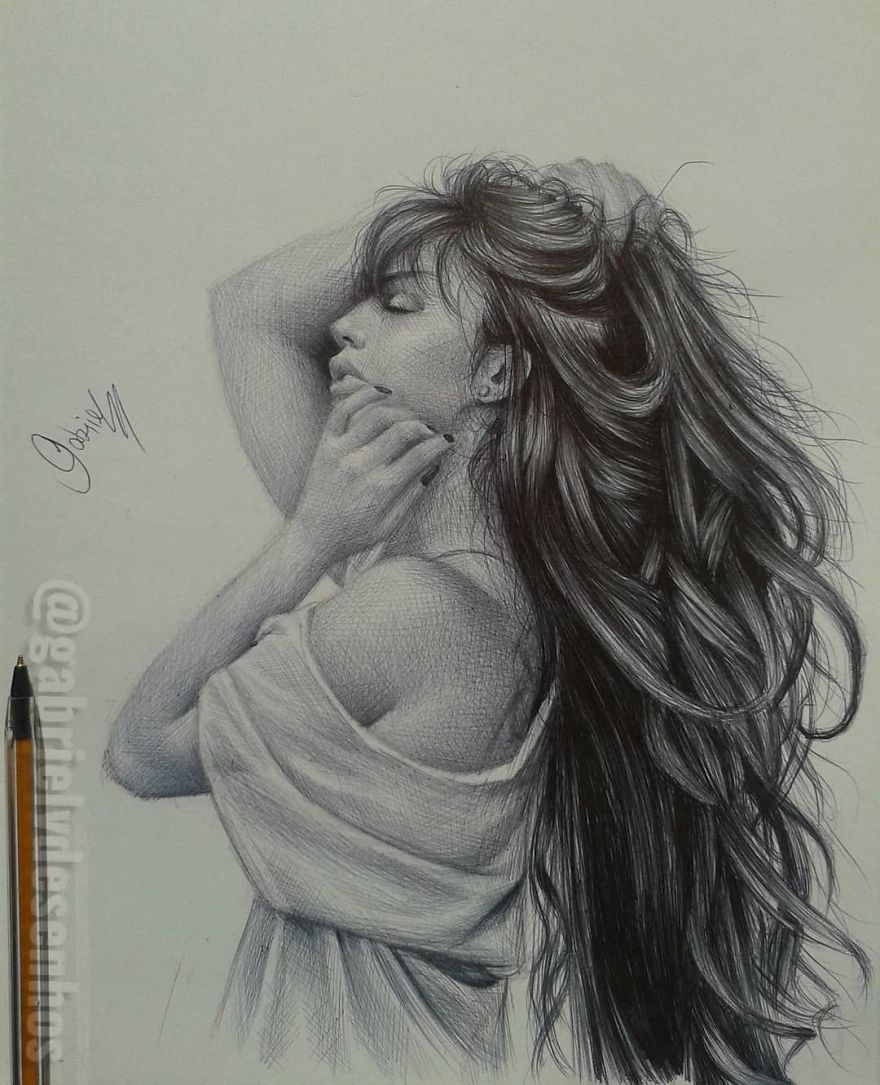 Brazilian Artist Draws Portraits With Only A Ballpoint Pen That Look Extremely Realistic