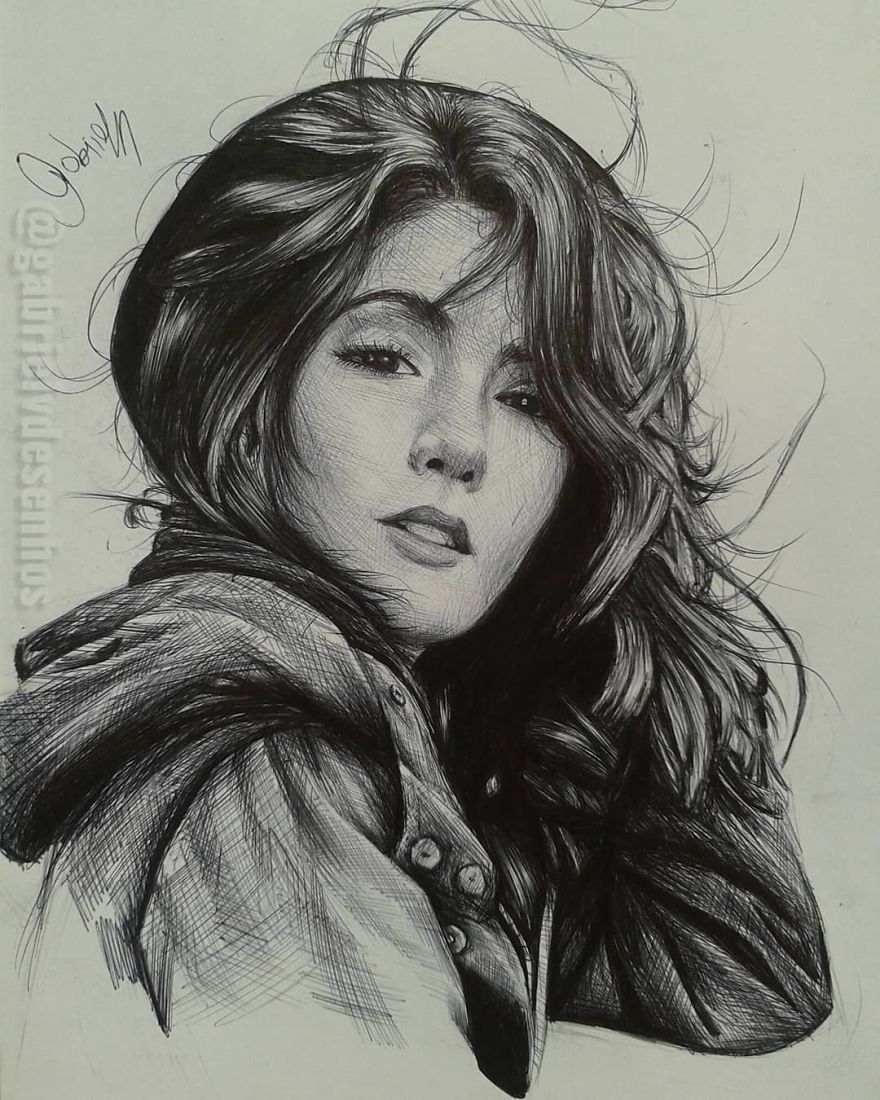 Brazilian Artist Draws Portraits With Only A Ballpoint Pen That Look Extremely Realistic