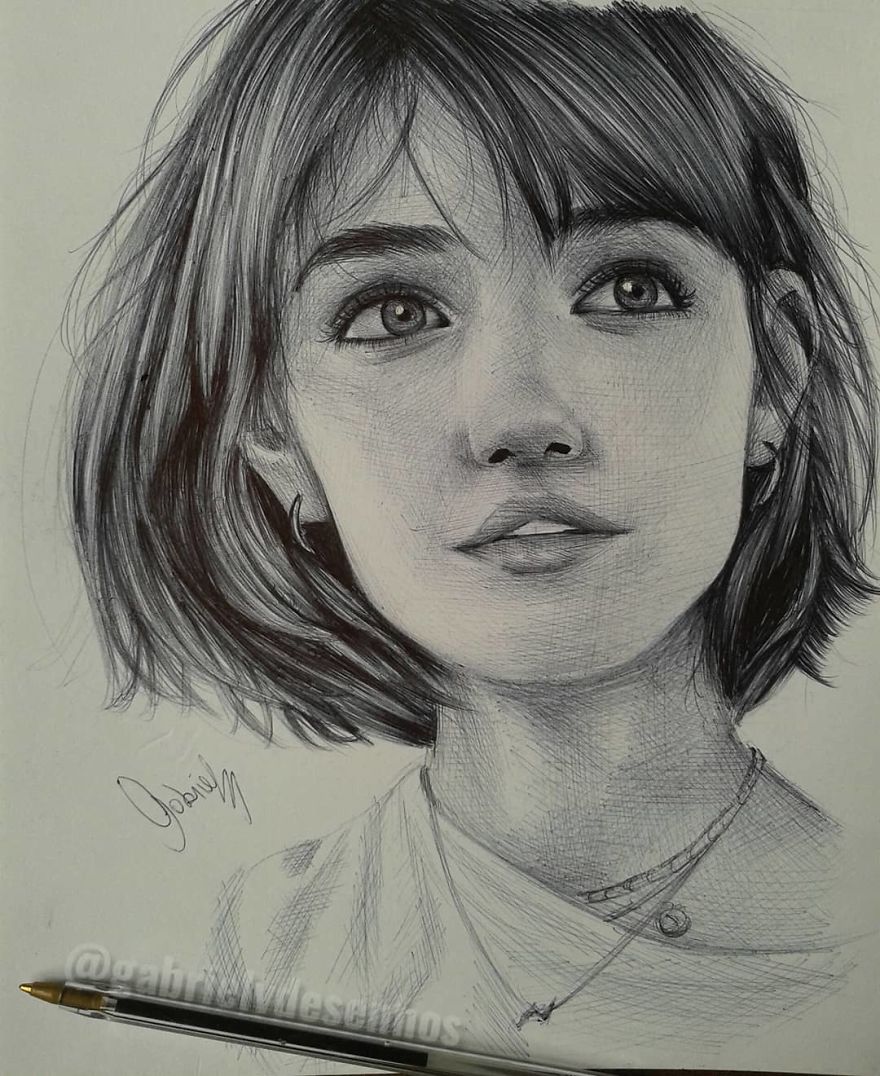 Brazilian Artist Draws Portraits With Only A Ballpoint Pen That Look Extremely Realistic