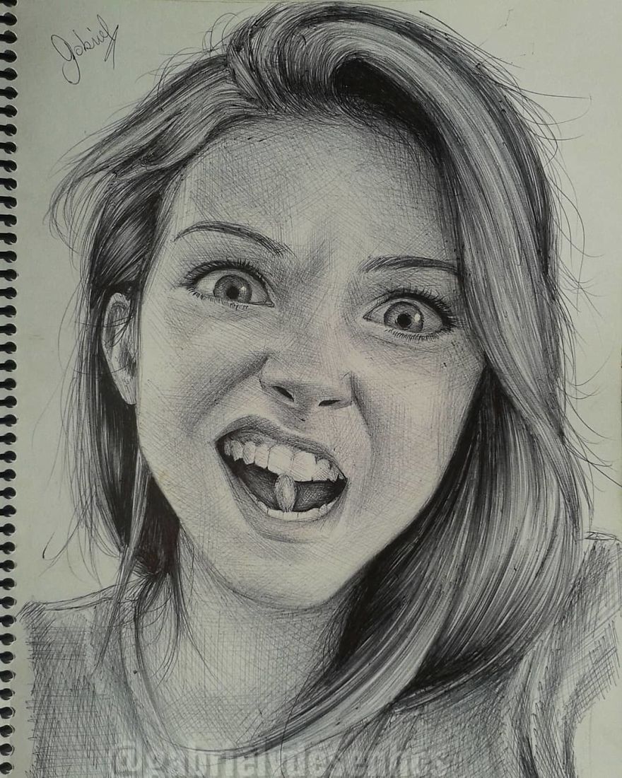 Brazilian Artist Draws Portraits With Only A Ballpoint Pen That Look Extremely Realistic