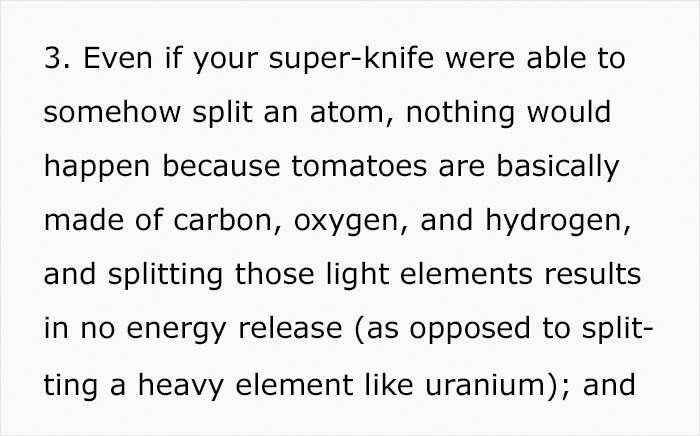 Someone Asks Whether It’s Possible To Cause A Nuclear Explosion By Cutting Tomatoes, Gets A Spot On Educational Answer Someone Asks Whether It’s Possible To Cause A Nuclear Explosion By Cutting Tomatoes, Gets A Spot On Educational Answer