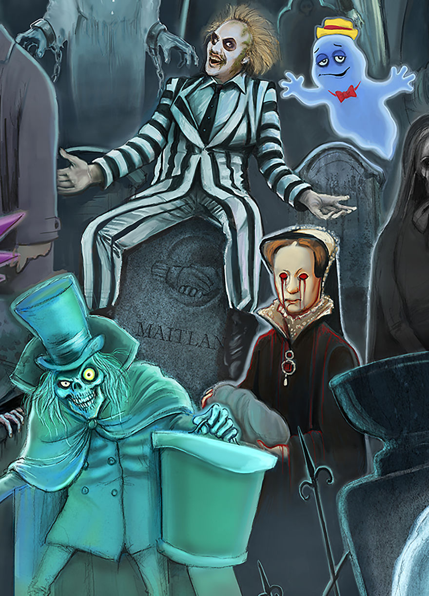 I Drew A Poster That Depicts Over 60 Ghosts And Characters In One Image I Drew A Poster That Depicts Over 60 Ghosts And Characters In One Image