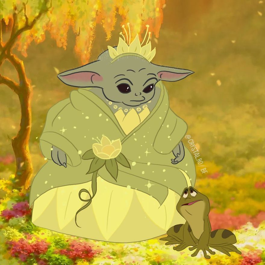 If Baby Yoda Was A Disney Princess (9 Pics By Crystal Ro) If Baby Yoda Was A Disney Princess (9 Pics By Crystal Ro)