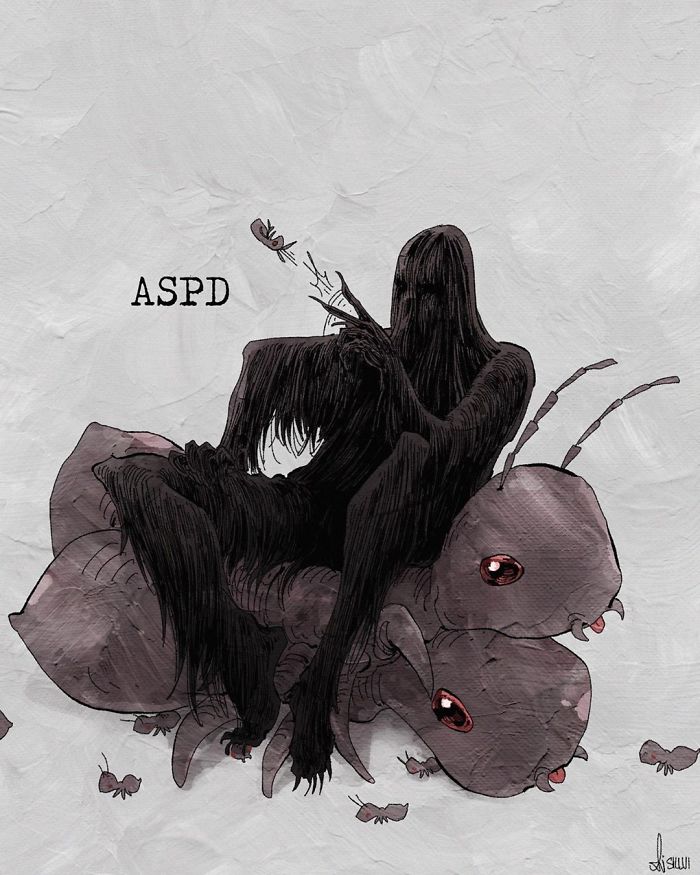 Artist Illustrates 9 Mental Illnesses And Disorders As Haunting Creatures Artist Illustrates 9 Mental Illnesses And Disorders As Haunting Creatures