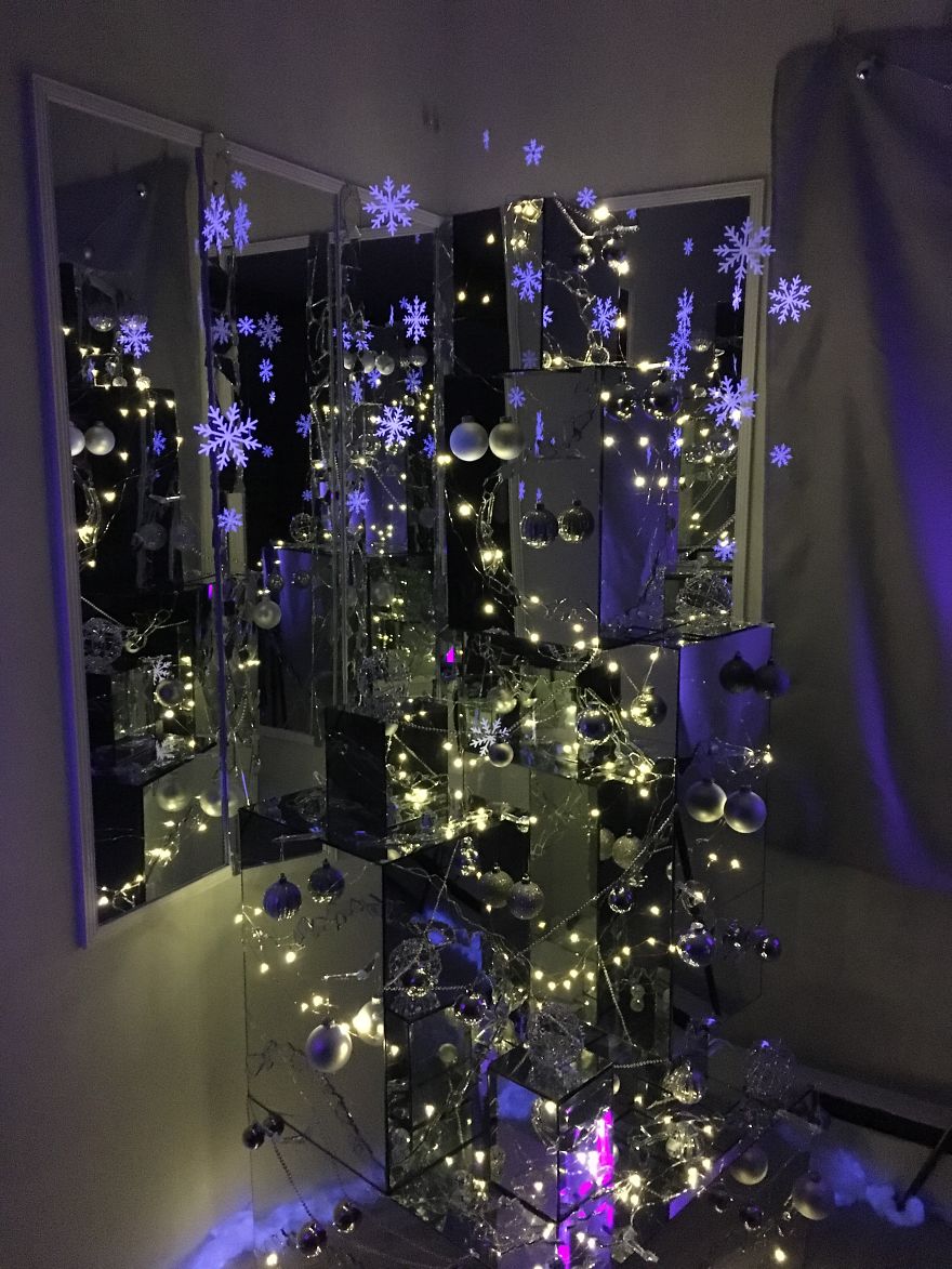 We Continue Our Tradition Of Making Unconventional Christmas Trees And This Year We Made One From Old Mirrors (21 Pics)