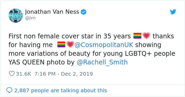 Cosmopolitan UK Features The First Non-Female Model On Their Cover In 35 Years Cosmopolitan UK Features The First Non-Female Model On Their Cover In 35 Years