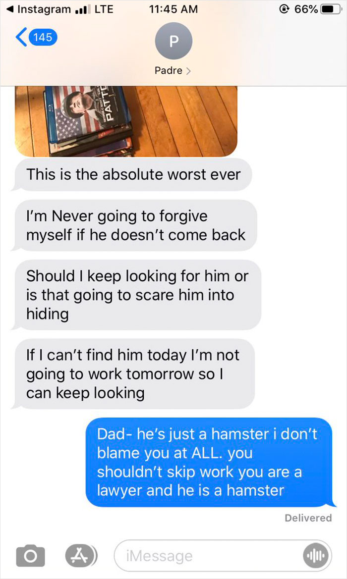 Dad Loses Daughter&#8217;s Hamster, And His Freak-Out Texts Reveal How Pure His Heart Really Is