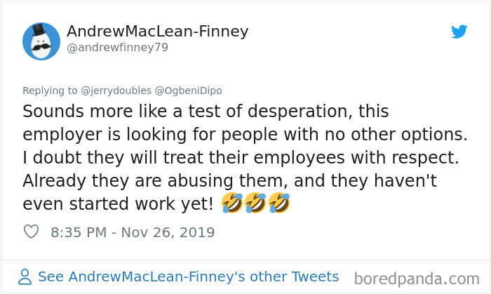 Guy Shares A Based-On-True-Events Job Interview And Some People Think That The Employer Is Out Of Their Mind Guy Shares A Based-On-True-Events Job Interview And Some People Think That The Employer Is Out Of Their Mind