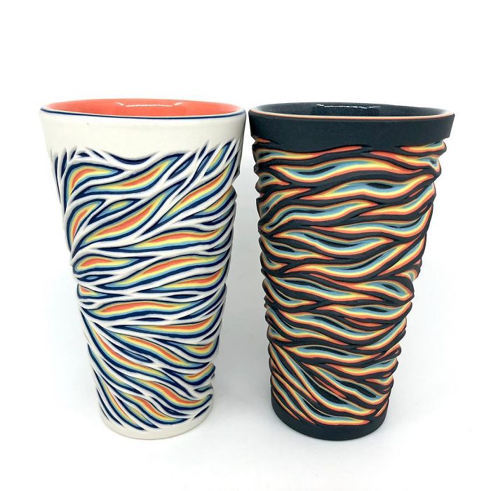 This Artist Carves Pottery And Reveals Unexpected Layers Of Colors Underneath