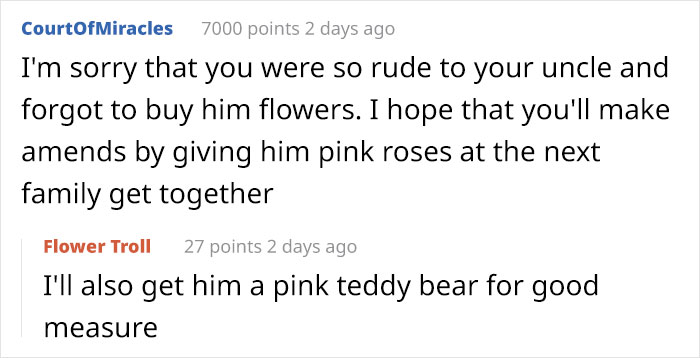 Woman Enrages Boyfriend’s Sexist Uncle By Bringing Flowers To A Family Get-Together Woman Enrages Boyfriend’s Sexist Uncle By Bringing Flowers To A Family Get-Together