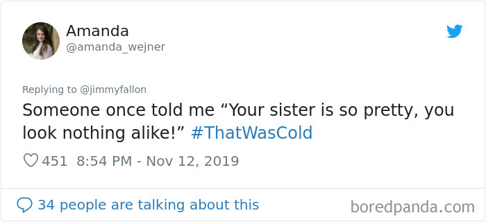 Jimmy Fallon Asks People To Share The “Cold” Insults They’ve Gotten And They Deliver (30 Tweets) Jimmy Fallon Asks People To Share The “Cold” Insults They’ve Gotten And They Deliver (30 Tweets)