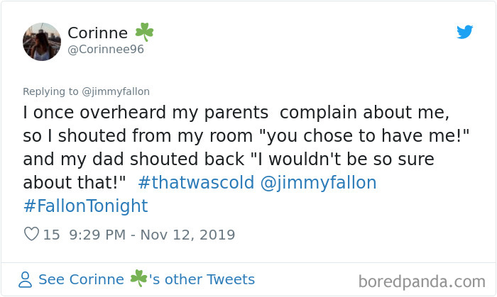 Jimmy Fallon Asks People To Share The “Cold” Insults They’ve Gotten And They Deliver (30 Tweets) Jimmy Fallon Asks People To Share The “Cold” Insults They’ve Gotten And They Deliver (30 Tweets)