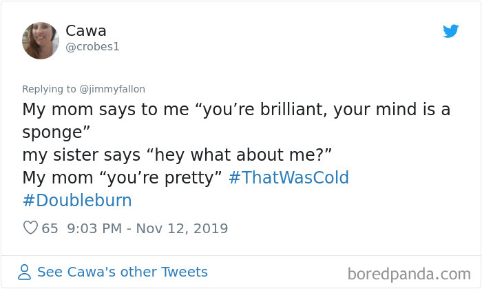 Jimmy Fallon Asks People To Share The “Cold” Insults They’ve Gotten And They Deliver (30 Tweets) Jimmy Fallon Asks People To Share The “Cold” Insults They’ve Gotten And They Deliver (30 Tweets)