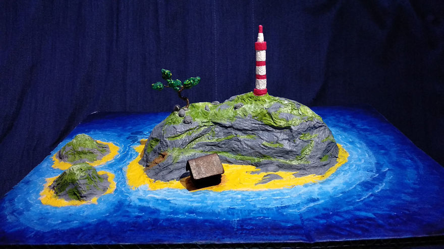 I Spent 50 Hours To Create A Dream Island With Lighthouse Proposed By My 7-Year-Old Son