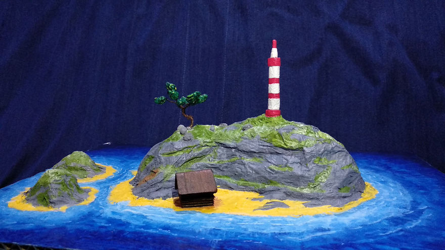 I Spent 50 Hours To Create A Dream Island With Lighthouse Proposed By My 7-Year-Old Son