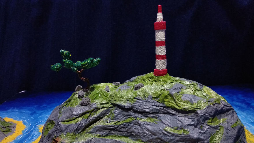 I Spent 50 Hours To Create A Dream Island With Lighthouse Proposed By My 7-Year-Old Son