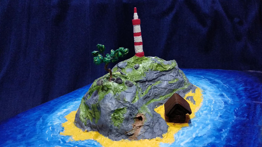I Spent 50 Hours To Create A Dream Island With Lighthouse Proposed By My 7-Year-Old Son