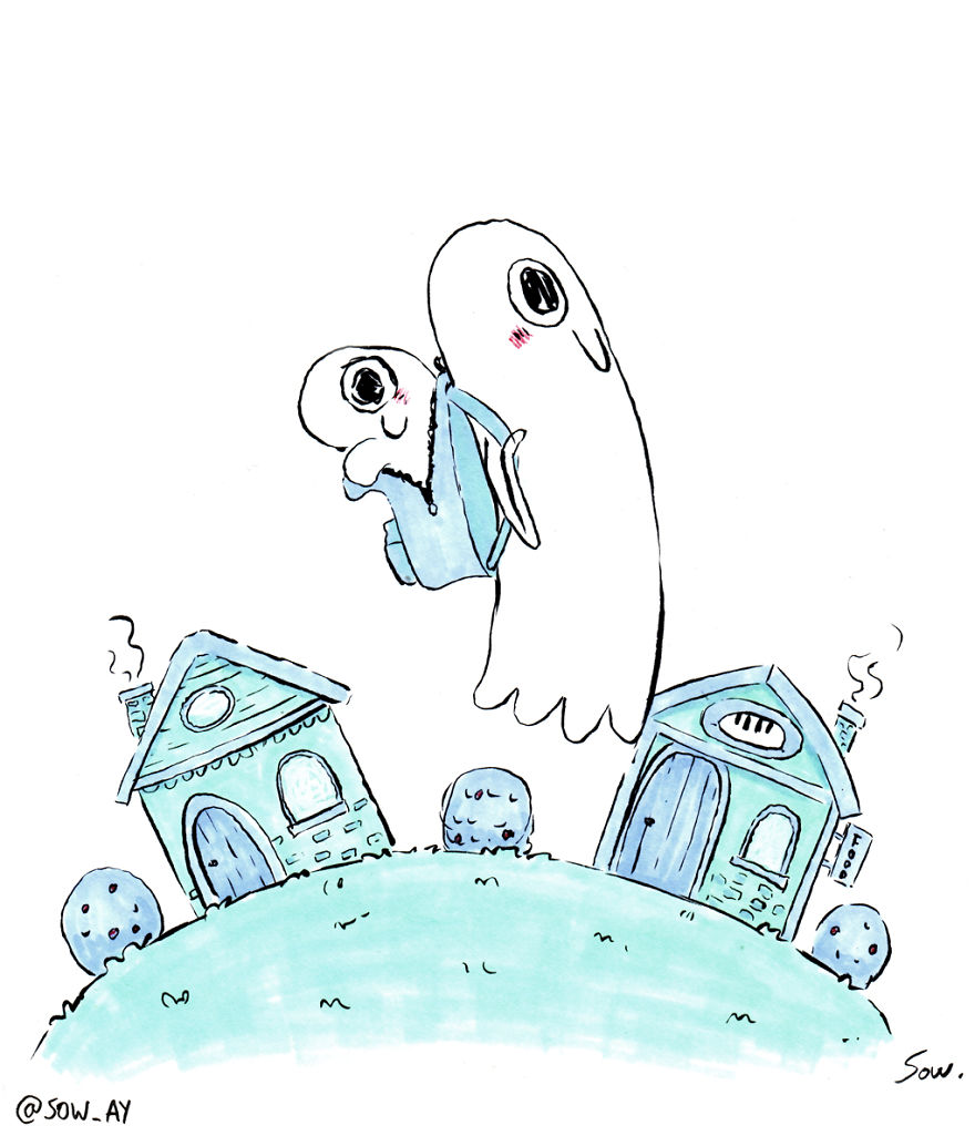 The Adventures Of A Little Ghost And His Cute Dog That I Drew For This Year’s Inktober The Adventures Of A Little Ghost And His Cute Dog That I Drew For This Year’s Inktober