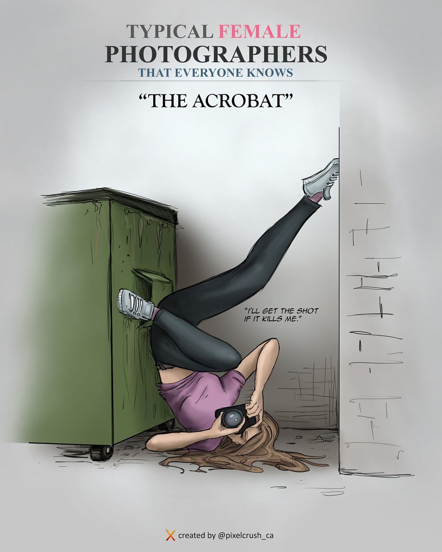 Artist Illustrates Stereotypical Male And Female Photographers And People Are Saying It’s Spot On