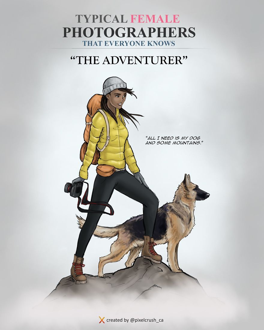Artist Illustrates Stereotypical Male And Female Photographers And People Are Saying It’s Spot On