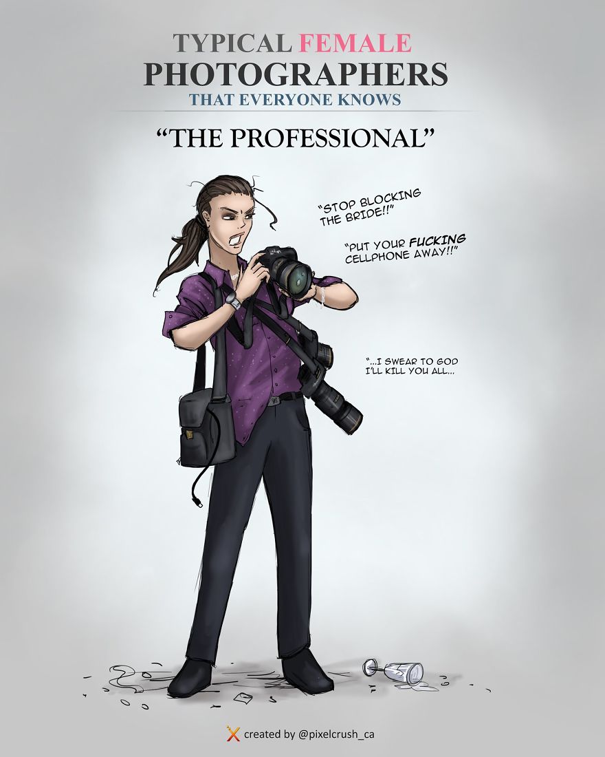 Artist Illustrates Stereotypical Male And Female Photographers And People Are Saying It’s Spot On