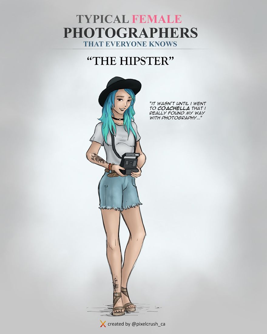 Artist Illustrates Stereotypical Male And Female Photographers And People Are Saying It’s Spot On