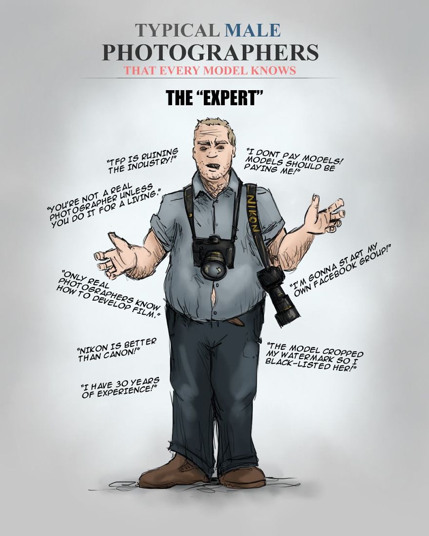Artist Illustrates Stereotypical Male And Female Photographers And People Are Saying It’s Spot On