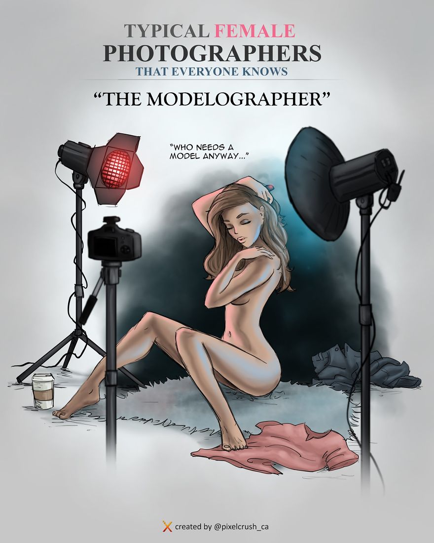 Artist Illustrates Stereotypical Male And Female Photographers And People Are Saying It’s Spot On