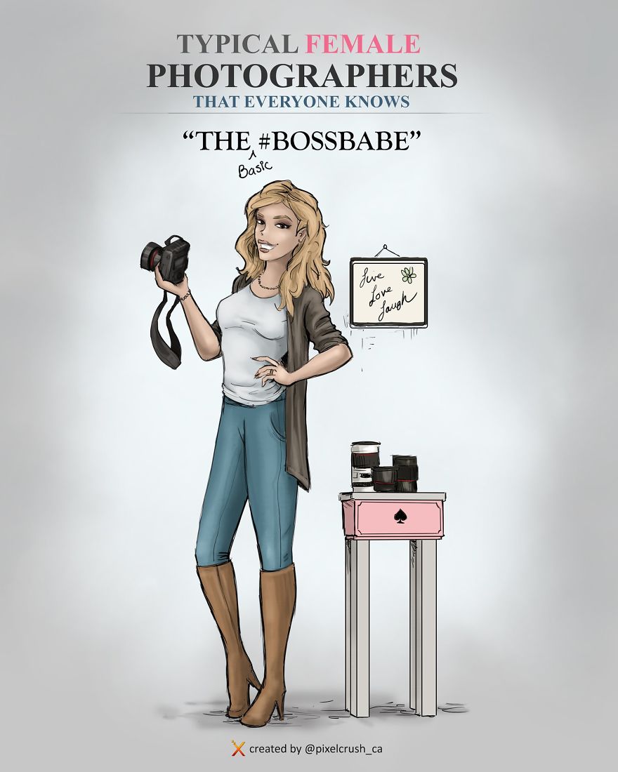 Artist Illustrates Stereotypical Male And Female Photographers And People Are Saying It’s Spot On