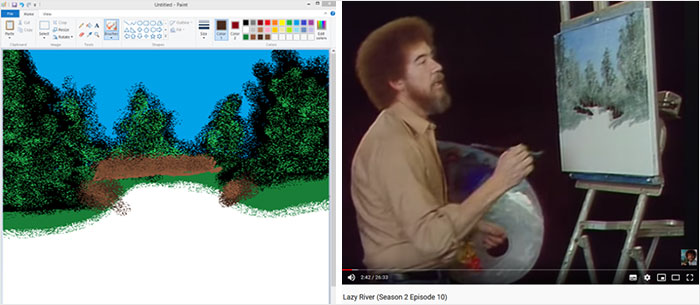 Someone Follows Bob Ross’ Tutorial Video In MS Paint, Gets Absolutely Blown Away By What They Created Someone Follows Bob Ross’ Tutorial Video In MS Paint, Gets Absolutely Blown Away By What They Created
